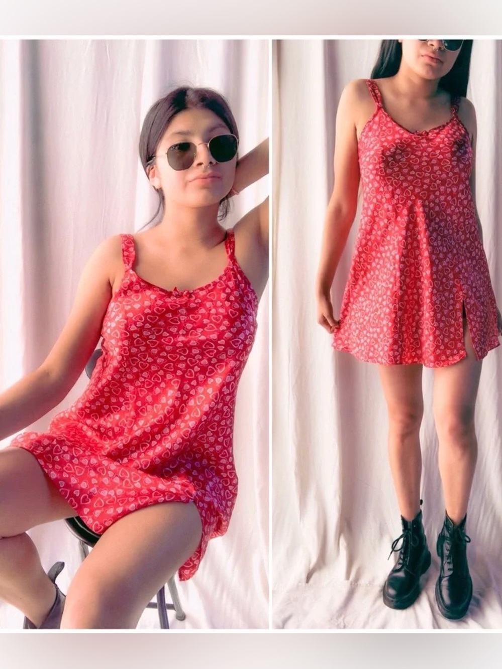 Morgan Taylor Y2K Heart Silky Satin Slip Dress Sabrina Carpenter Valentine’s Day
